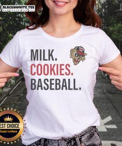 Good Milk Cookies baseball tee for ladies featuring Washington Wild Things logo and vibrant design.