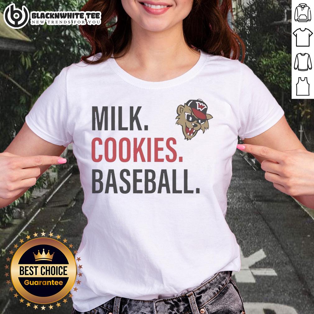 Good Milk Cookies Baseball Washington Wild Things Ladies Tee Good Milk Cookies baseball tee for ladies featuring Washington Wild Things logo and vibrant design.