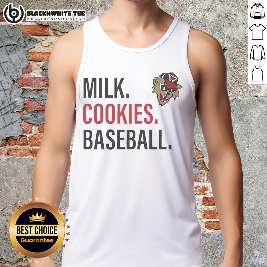 Good Milk Cookies Baseball Washington Wild Things Tank Top Good Milk Cookies baseball tank top featuring Washington Wild Things logo, perfect for game day and summer fun.