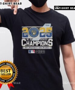 Good Milwaukee Brewers 2025 NLDS Champions MLB National League Division Series T-Shirt in blue and gold design.