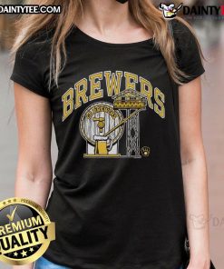 Good Milwaukee Brewers Go Brewers Ladies Tee featuring team colors and logo, perfect for fans supporting the Brewers.