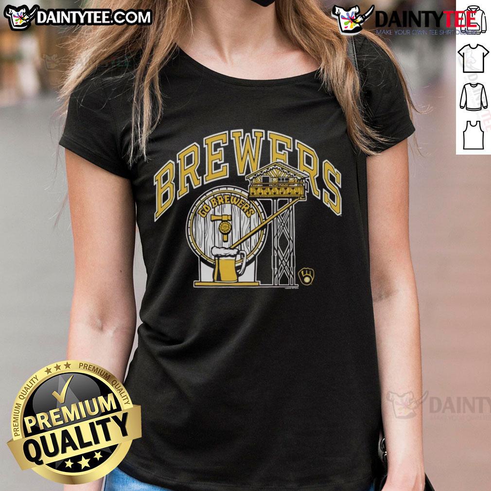 Good Milwaukee Brewers Go Brewers Ladies Tee Good Milwaukee Brewers Go Brewers Ladies Tee featuring team colors and logo, perfect for fans supporting the Brewers.