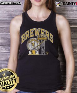 Good Milwaukee Brewers Go Brewers tank top featuring bold team colors and logo, perfect for game day attire.