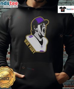 Alt Text: Minnesota Vikings War Paint hoodie featuring a football player with number 9, perfect for fans and game day wear.