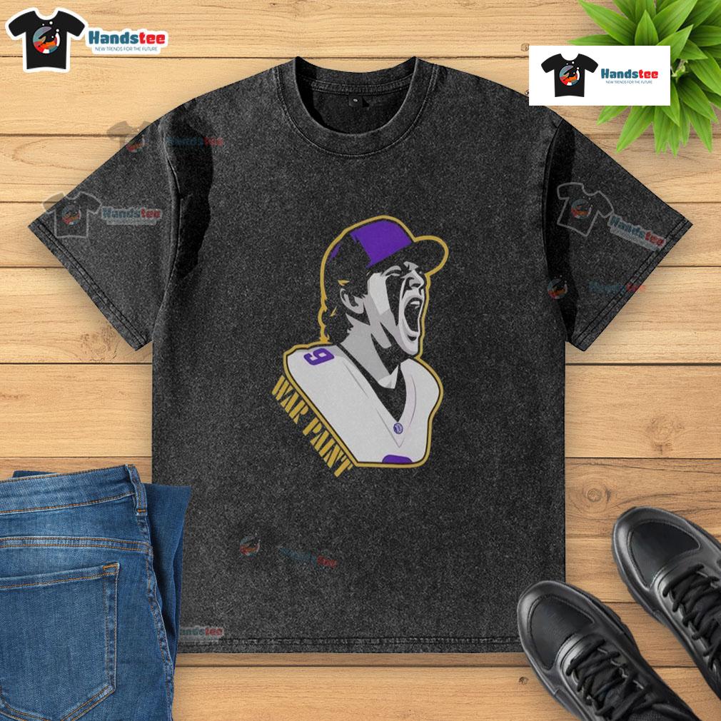 Good Minnesota Vikings War Paint Fooball Player Number 9 Graphic Washed T Shirt Good Minnesota Vikings War Paint Football Player Number 9 Graphic Washed T-Shirt showcasing vibrant team spirit and style.