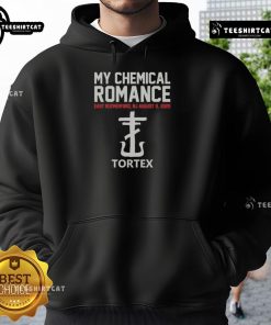 Alt Text: Good My Chemical Romance Tortex poster hoodie from August 9, 2025, East Rutherford, New Jersey concert.