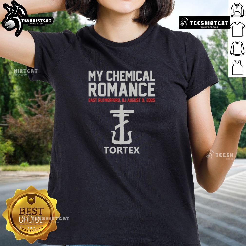 Good My Chemical Romance Tortex Aug 09 2025 East Rutherford New Jersey Poster Ladies-Tee Good My Chemical Romance Tortex concert poster for Aug 09, 2025, in East Rutherford, New Jersey, featured on ladies tee.