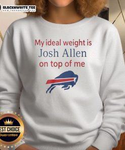 Buffalo Bills sweatshirt featuring Josh Allen, perfect for fans celebrating their ideal weight and team spirit.