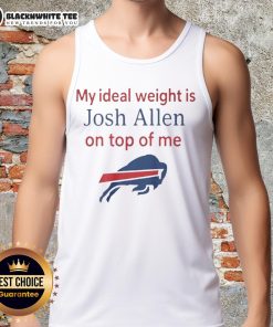 Buffalo Bills tank top featuring Josh Allen, perfect for fans celebrating their ideal weight and team spirit.
