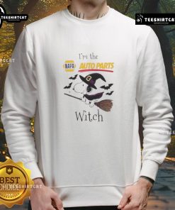 Good NAPA Auto Parts x Snoopy I'm The Witch Halloween Sweatshirt featuring Snoopy in a witch costume for Halloween fun.