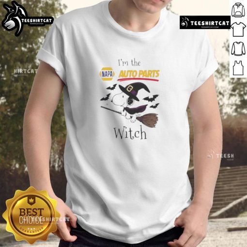 Alt Text: Good Napa Auto Parts X Snoopy Halloween T-Shirt featuring Snoopy as a witch, perfect for Halloween celebrations.