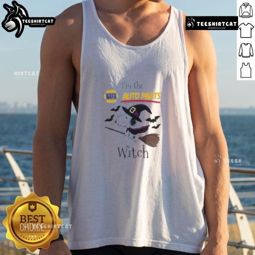 Good NAPA Auto Parts x Snoopy Halloween tank top featuring 'I'm the Witch' design, perfect for festive celebrations.