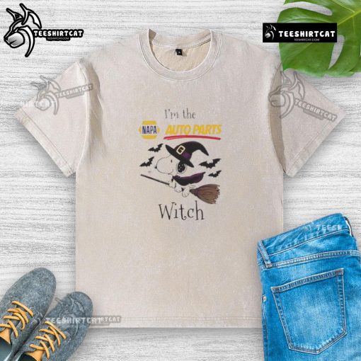 Good NAPA Auto Parts x Snoopy I'm The Witch Halloween Washed T-Shirt featuring a whimsical design for festive style.