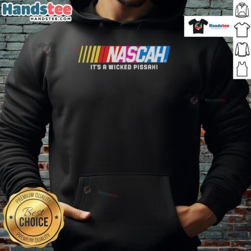 Good Nascah It's A Wicked Pissah Hoodie featuring a bold graphic design, perfect for casual wear and Boston pride.