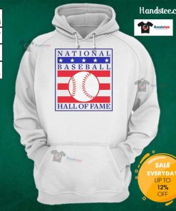Good National Baseball Hall of Fame primary logo on a natural hoodie, perfect for fans and collectors of baseball apparel.