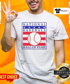 Good National Baseball Hall Of Fame Primary Logo Natural T-Shirt featuring iconic logo design for baseball fans.