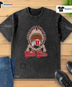 Good Native American X Utah Utes washed t-shirt featuring vibrant colors and logo, perfect for fans and collectors.