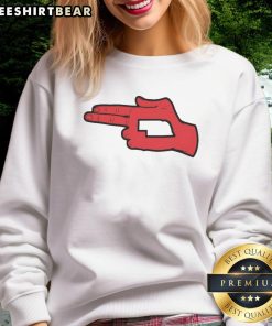 Alt Text: Cozy Nebraska State sweatshirt featuring finger design, perfect for fans showing off their Nebraska pride.