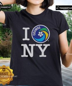 Good New York Cosmos I Love NY ladies tee featuring stylish design, perfect for fans of NYC and soccer.