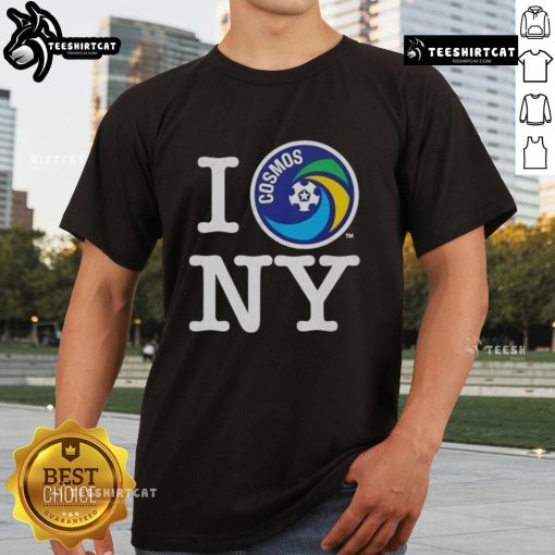Good New York Cosmos I Love NY T-Shirt featuring vibrant graphics celebrating NYC's soccer spirit.