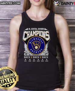 2025 Milwaukee Brewers Central Division Champions tank top featuring team logo and vibrant design for fans.
