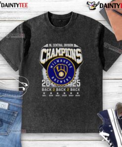 2025 Milwaukee Brewers Central Division Champions washed t-shirt featuring team logo and championship graphics.