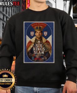 Good Novak Djokovic Six Kings Slam 2025 Riyadh Season tennis sweatshirt featuring vibrant design and athletic fit.
