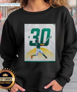 Good Oakland Athletics Shea Langeliers 30 Homer Season sweatshirt featuring team colors and player graphic.