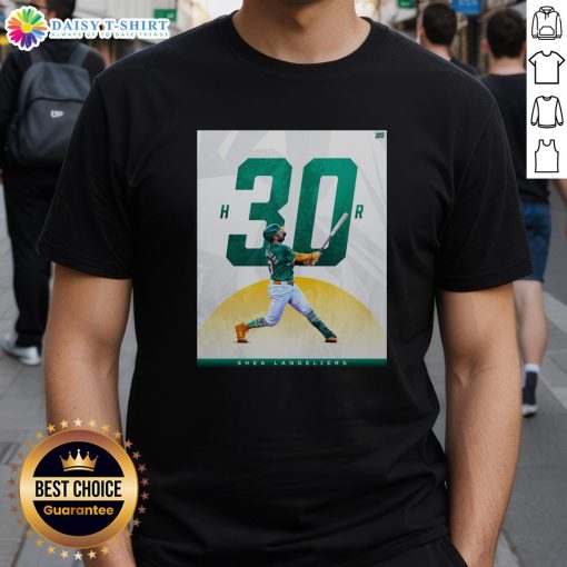 Good Oakland Athletics Shea Langeliers 30 Homer Season T-Shirt featuring vibrant team colors and player graphics.