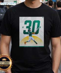 Good Oakland Athletics Shea Langeliers 30 Homer Season T-Shirt featuring vibrant team colors and player graphics.