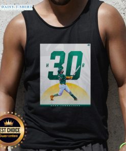 Shea Langeliers Oakland Athletics tank top celebrating his 30 homer season, perfect for fans and summer wear.