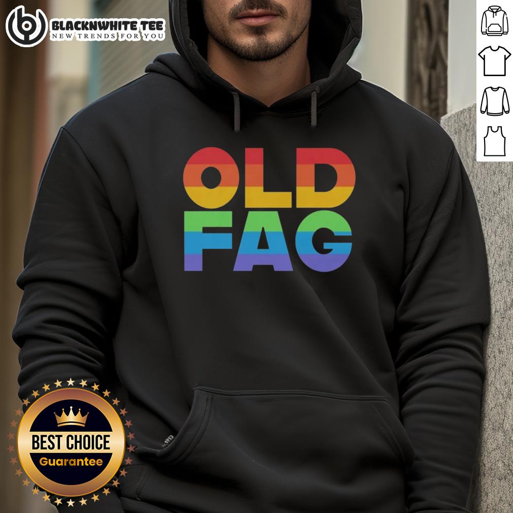 Good Old Fag Pride Hoodie Good Old Fag Pride Hoodie featuring vibrant rainbow colors and a bold pride logo, perfect for LGBTQ+ celebrations.
