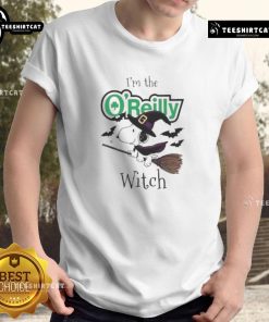 Good O'Reilly Auto Parts X Snoopy I'm The Witch Halloween T-Shirt featuring Snoopy in a witch costume, perfect for Halloween.