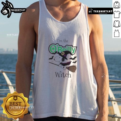 Good O'Reilly Auto Parts x Snoopy Halloween tank top featuring Snoopy as a witch, perfect for festive celebrations.