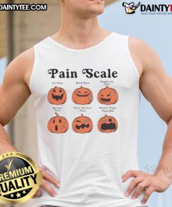 Good Pain Scale Fall Pumpkin Nurse Halloween Tank Top featuring festive design for healthcare professionals.