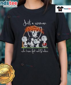 Alt Text: Woman wearing a Good Peanuts tee, showcasing her love for fall and Las Vegas Raiders style.