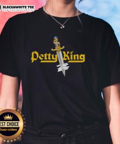 Good Petty King Knife logo on a stylish ladies tee, showcasing a trendy design perfect for knife enthusiasts.