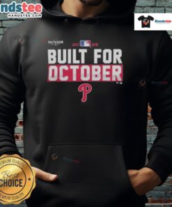 Good Philadelphia Phillies 2025 MLB Postseason Built for October Hoodie in red, showcasing team spirit and style.