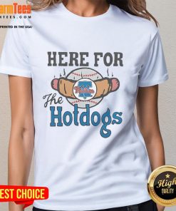 Alt Text: Good Philadelphia Phillies Here for the Hotdogs Ladies Tee showcasing team spirit and fun baseball fashion.