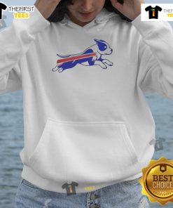 Good Pitbull Buffalo Bills football parody logo hoodie featuring a playful dog design and team colors.