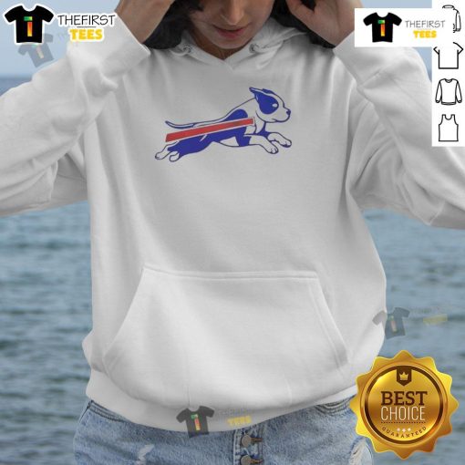 Good Pitbull Buffalo Bills football parody logo hoodie featuring a playful dog design and team colors.