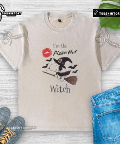 Good Pizza Hut x Snoopy 'I'm the Witch' Halloween washed t-shirt featuring vibrant graphics and a playful design.