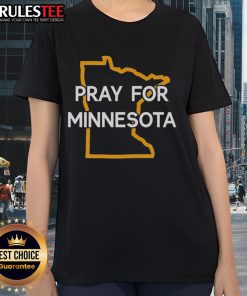 Alt Text: Good Pray for Minnesota State Outline Ladies Tee featuring a stylish design in vibrant colors.