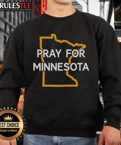 Good Pray For Minnesota State Outline Sweatshirt featuring a stylish design of Minnesota's outline and prayer message.