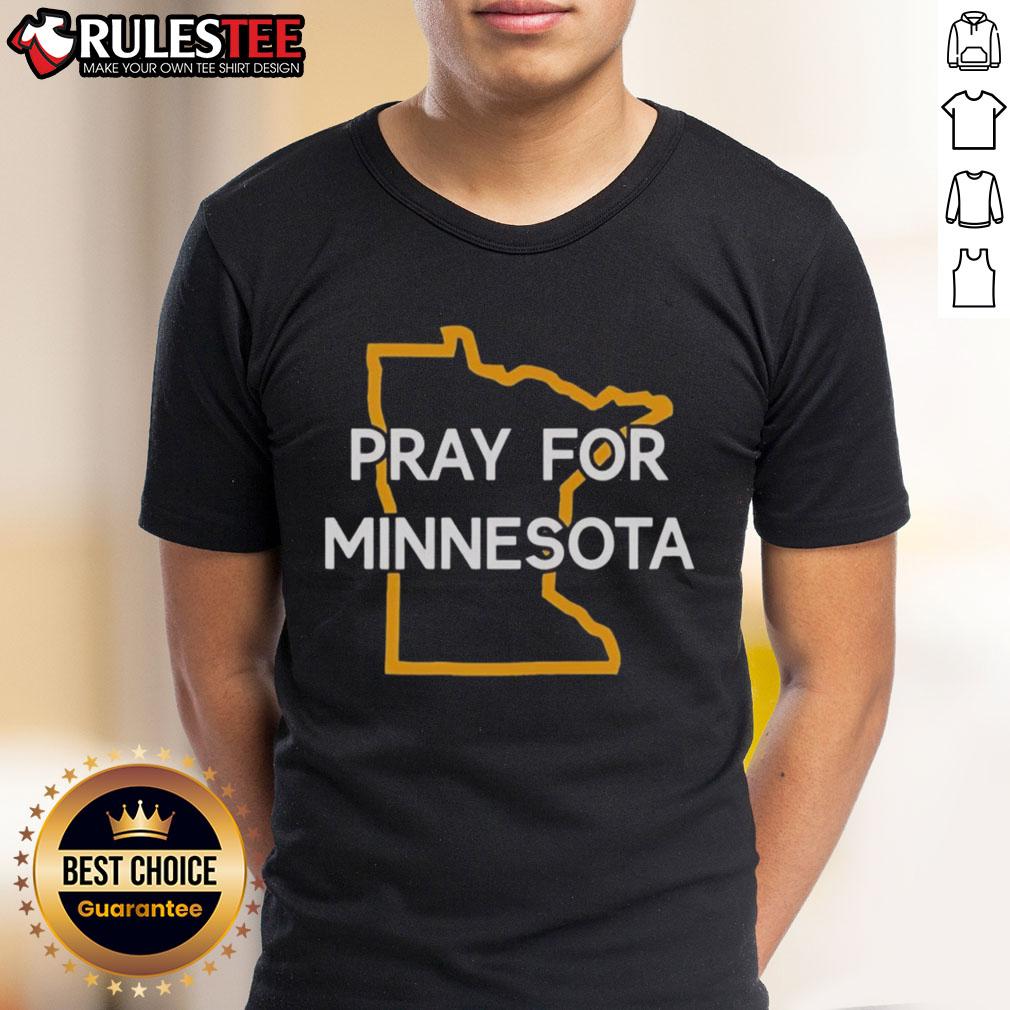 Good Pray For Minnesota State Outline T Shirt Alt Text: Good Pray for Minnesota State Outline T-Shirt featuring a stylish design with the outline of Minnesota.