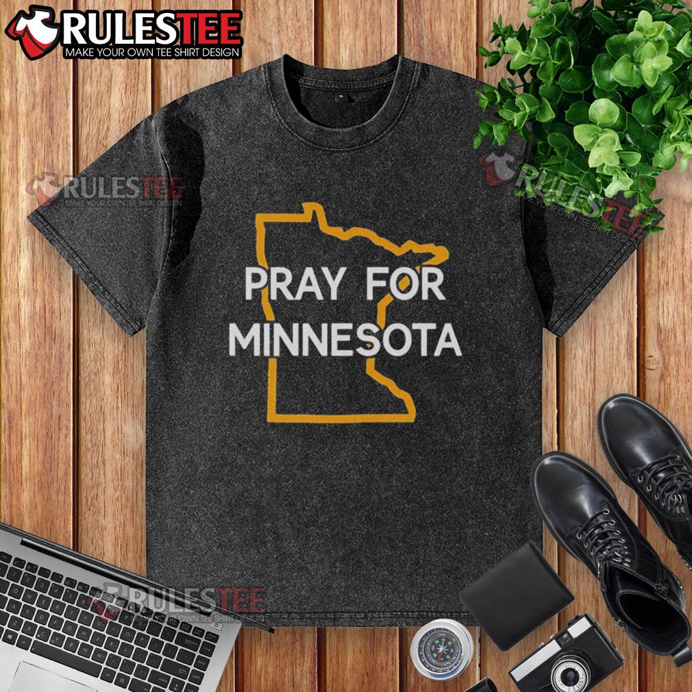 Good Pray For Minnesota State Outline Washed T Shirt Good Pray For Minnesota State Outline Washed T-Shirt featuring a stylish design and soft fabric for casual wear.