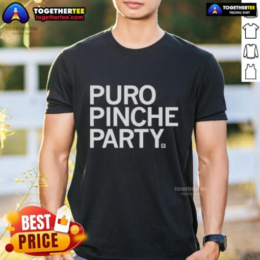 Good Puro Pinche Party T-Shirt featuring vibrant colors and fun graphics, perfect for festive celebrations and gatherings.