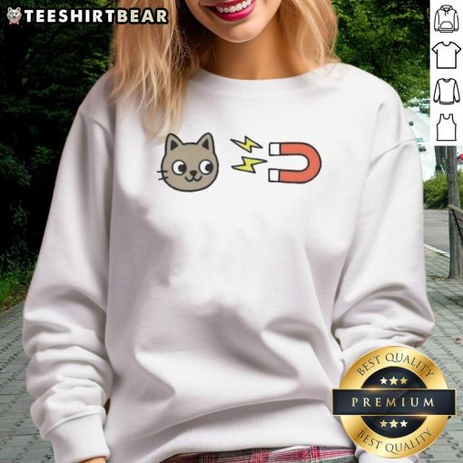 Good Pussy Magnet Cat Sweatshirt featuring a playful cat graphic, perfect for cat lovers and casual wear.
