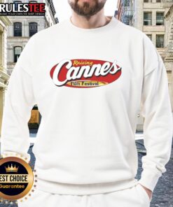 Stylish Good Raising Cannes Film Festival sweatshirt featuring vibrant graphics and a comfortable fit, perfect for film lovers.