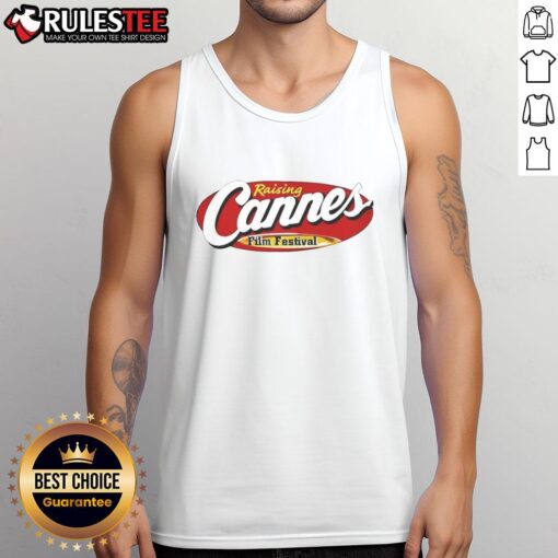 Stylish Good Raising Cannes Film Festival tank top featuring vibrant design, perfect for film enthusiasts and festival-goers.